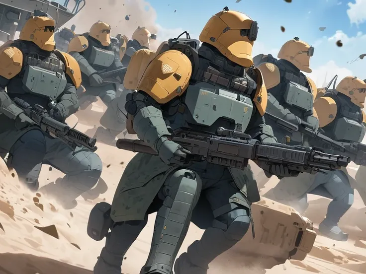 A military troop of space marines