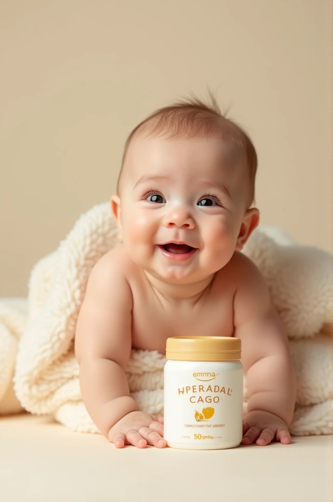 A picture of an advertisement for a baby formula with an image of a small 