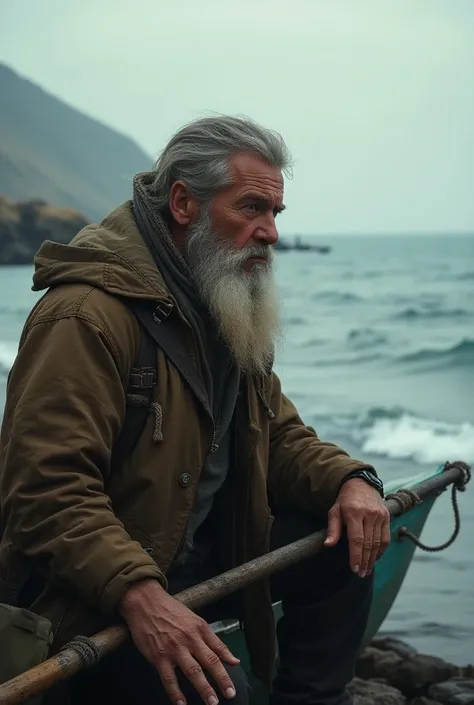 A man who is a fisherman talking to his troubled soul 