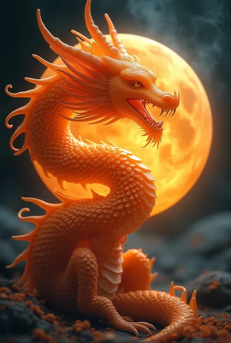 moon読命　 Dragon　orange　beautiful　Suffer　nature　Healing　 soft　 smooth　fascia　delicate　Iris　kind　truth　like　universe　yin and yang　Integration　可likeい　moon　ball　Earth　Light　（kcs358 tsukuyomi healing）　Six layers 