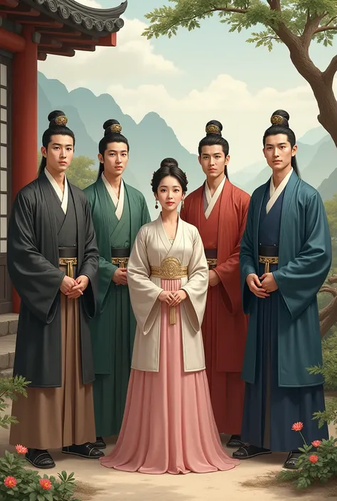 5 men with 1 women korea