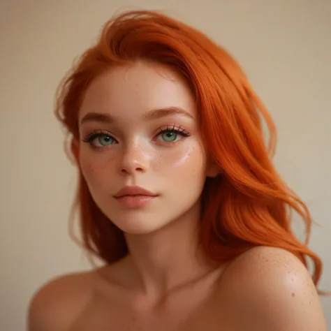 A redhead with a freckle 