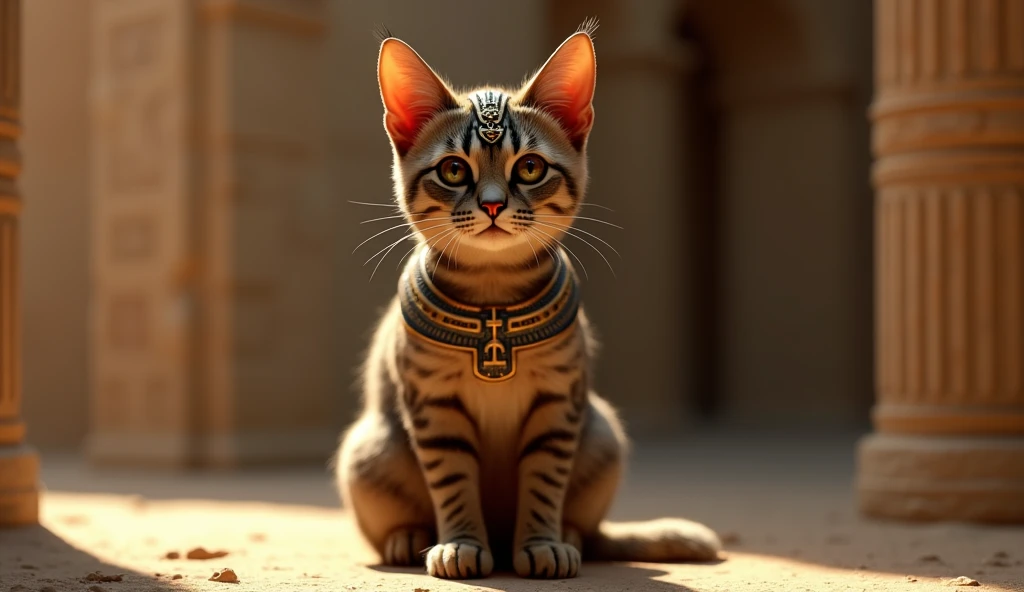  Egyptian cat with Egyptian makeup, Very resliats  