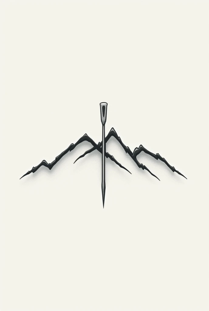 I want to make a logo, but I want it to be a logo where the thread and needle form the shape of a mountain when sewing. The point is thread and needle.