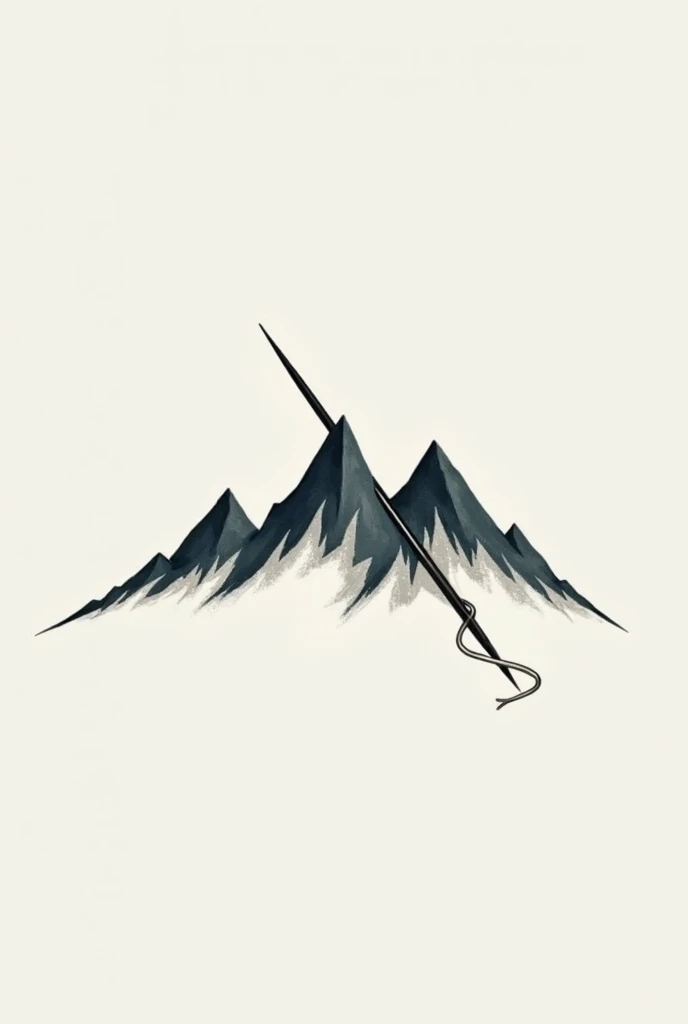 I want to make a logo, but I want it to be a logo where the thread and needle form the shape of a mountain when sewing. The point is thread and needle.