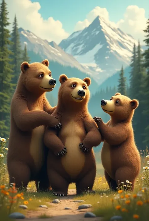 Bears with personality and human traits
