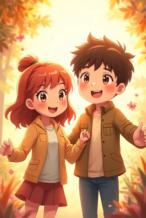 Ebook cover with a cheerful young anime-style couple