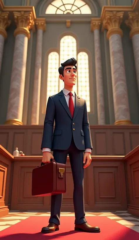 Lawyer in high court Solo, 3D cartoon 