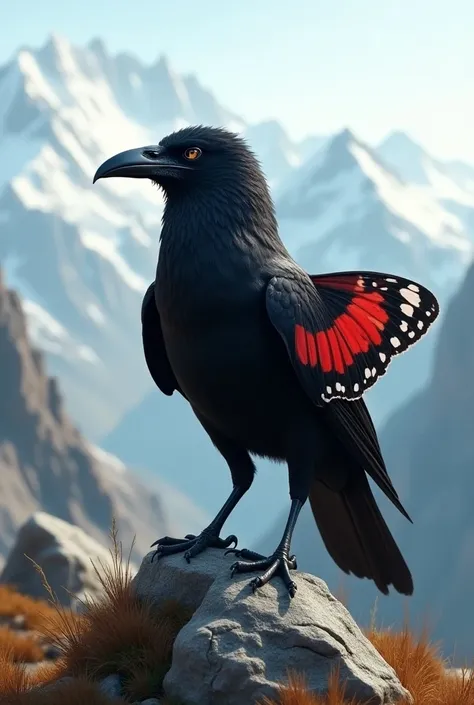  A cross between alpine crows+Vanessa atalanta