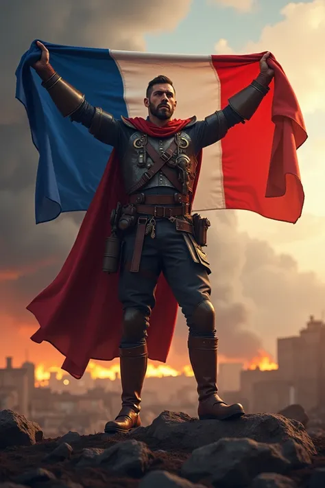 Man won the war with the French flag 