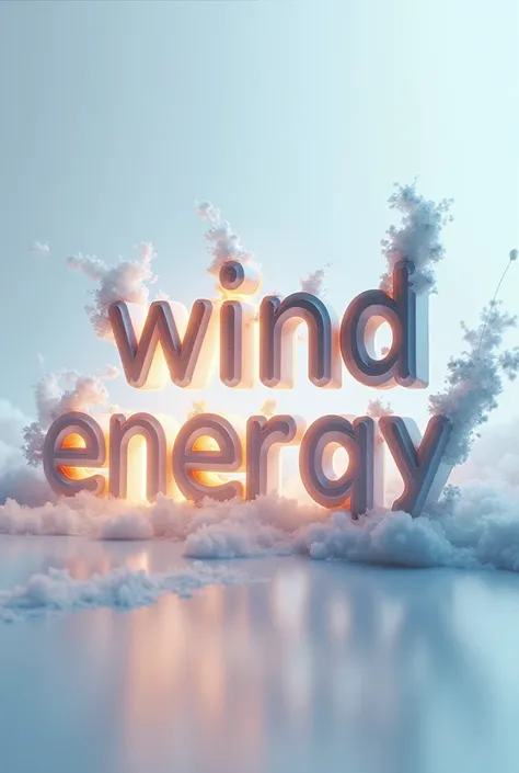  Make an image of the word "wind energy". From the letters of the word. the writing.