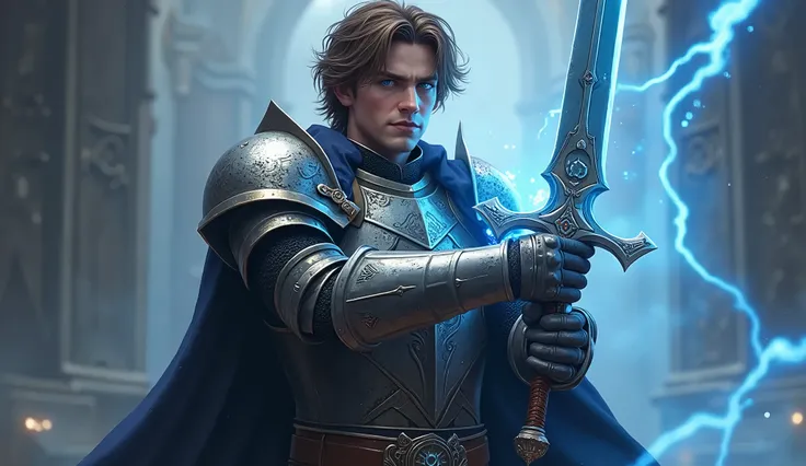 Sir Alaric Thorne, a formidable male mage-knight of the Order of the Arcane Blade, stands at the crossroads of martial prowess and arcane mastery. In his mid-thirties, Alaric possesses a striking presence with his tousled brown hair that falls just above h...