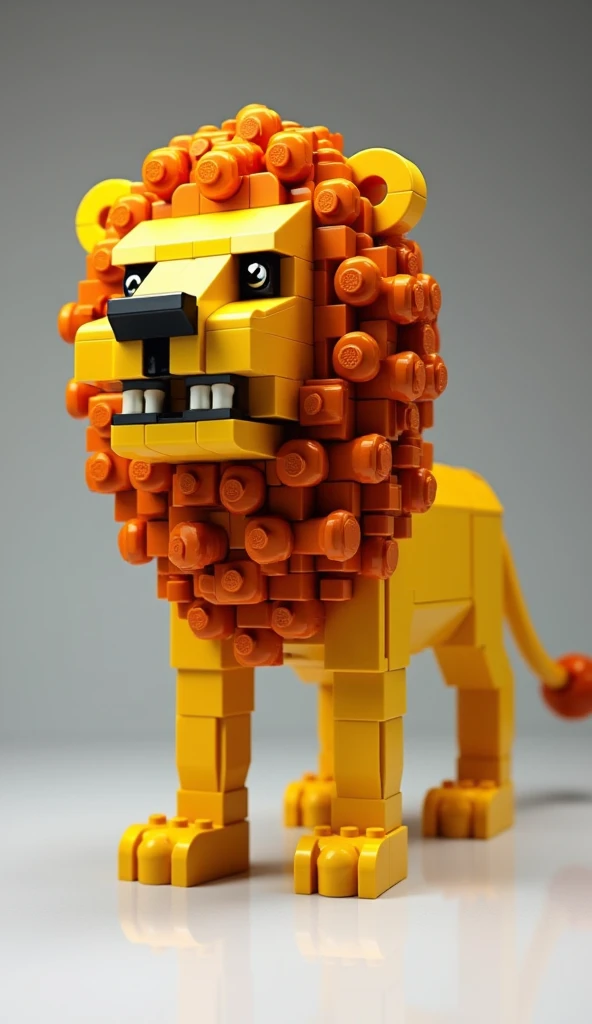  The image of a lion in the form of a LEGO is characterized by a precise design that highlights the details of the real animal, but in a grouped and simplified manner. . . The shape starts from the lions head, where rectangular and square LEGO pieces were ...