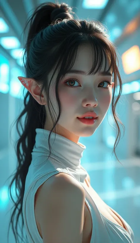 Cute futuristic girl