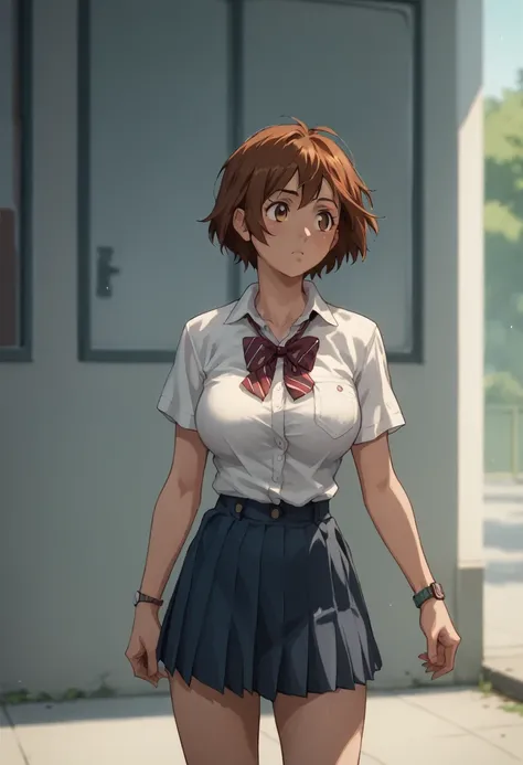 
Other clothes: School uniform, casual clothes,  Big Breasts　ManaMikinjuo, short hair, brown hair, brown eyes