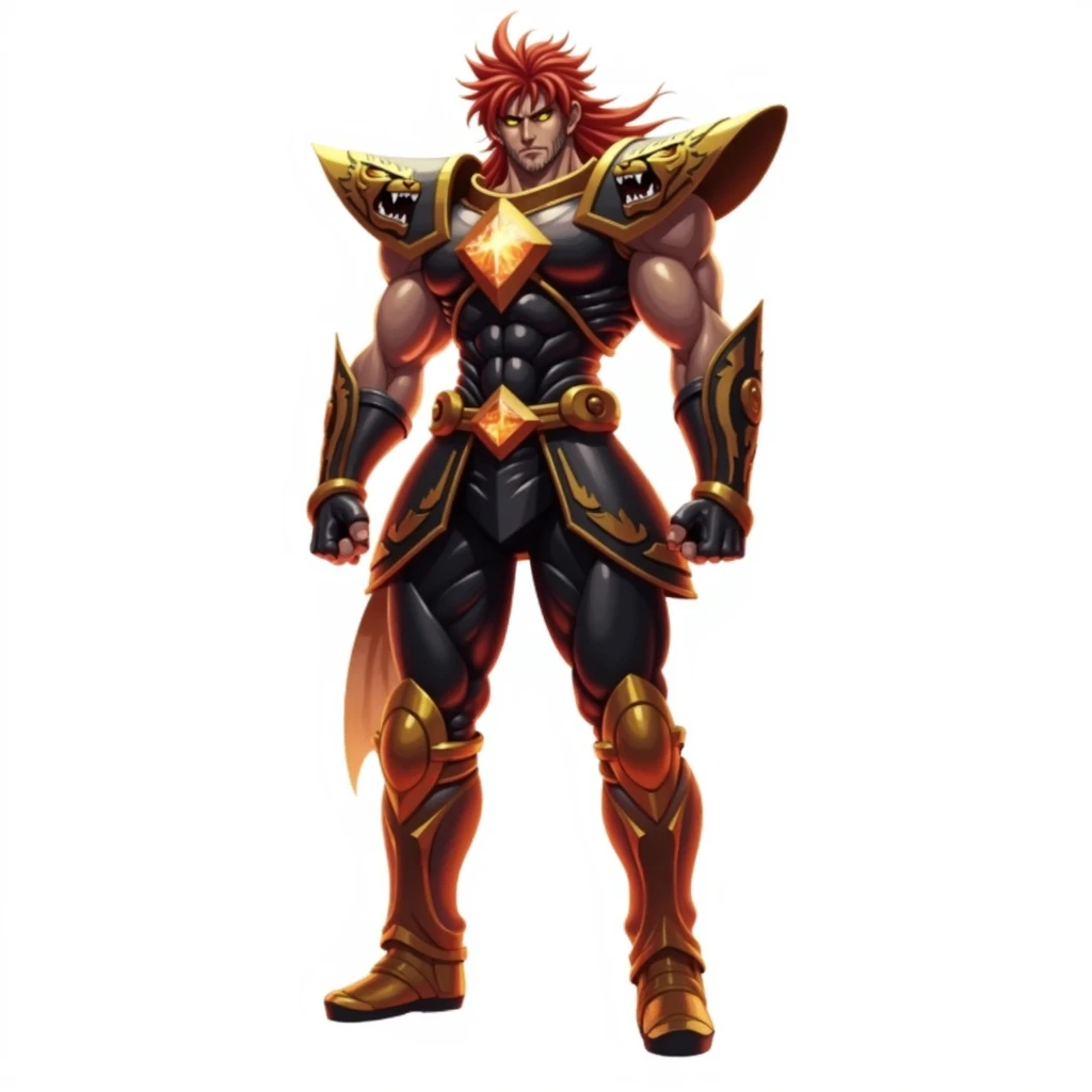  Full size image , full body,  From head to toe ,  in profile and in front of , Young boy, 27 years old, male anime character , strong, muscular and attractive,  wearing armor inspired by the style of the knights of the zodiac  (Saint Seiya),  armor based ...