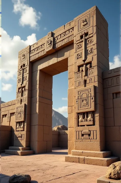 Puedes crear la puerta del sol de tiwanaku Bolivia en 3d animation