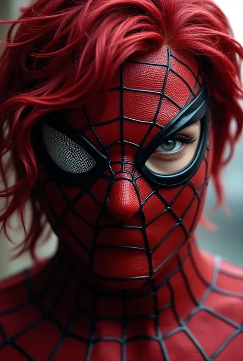 Spiderman, Half Mask, Red Hair