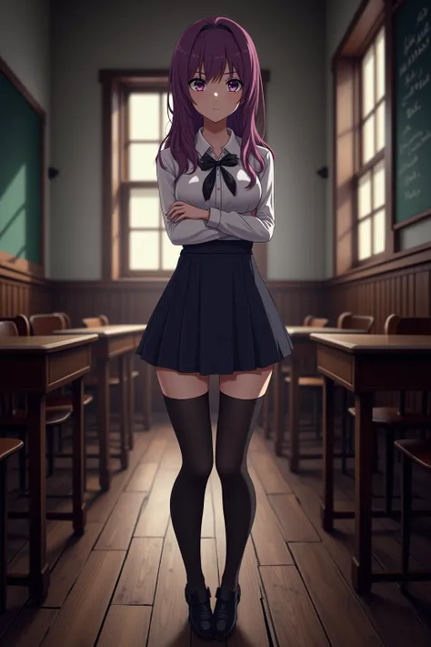 Violet evergarden sexy schoolgirl anime image in old schoolhouse