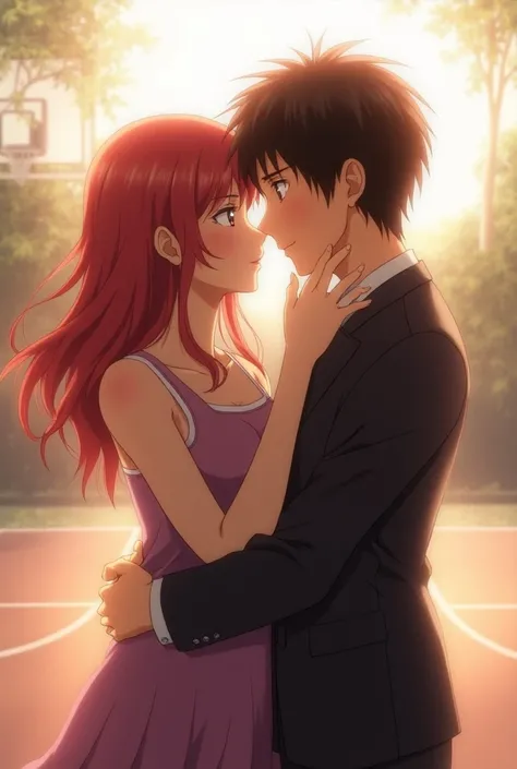 Kuroko and Kagami  ( from the anime Kuroko in basketball)  together as a couple 