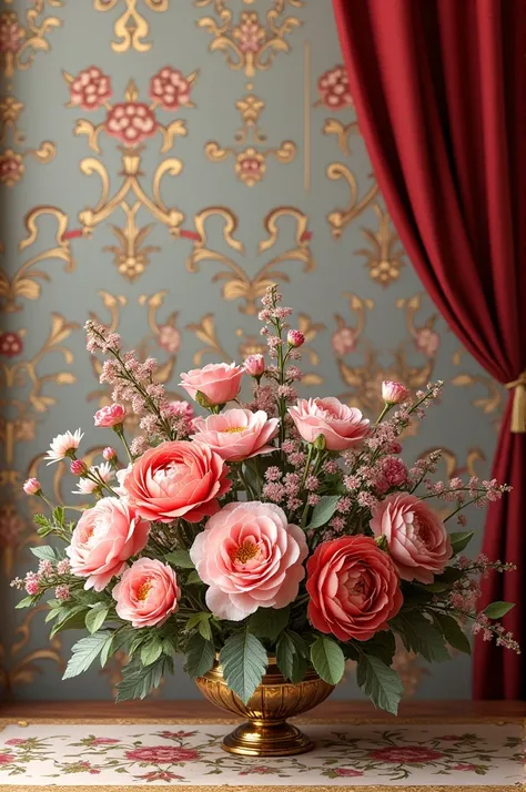 A 3d flower with curtain wallpaper high resulation