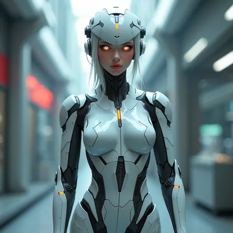 Biorobot, Futuristic, Mechanical elements, Metal inserts, Luminous eyes, Reliable, Intelligent, Beautiful.
Create an image of a biorobot named Alta, a resident of the futuristic city of 2077. Alta has a human-like appearance, but with noticeable mechanical...