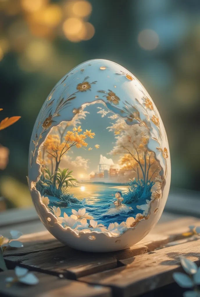 zoz_xuanhuan a masterpiece within an eggshell: a miniature landscape unfolds, crafted with precision in hollow-carved chinese cr...