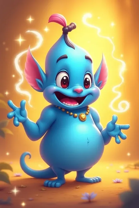 make a compliment for  and use genie as a cartoon charachtor 
