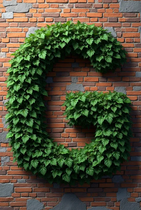 Enrollment "g7" Capital letter on brick wall and vertical garden.