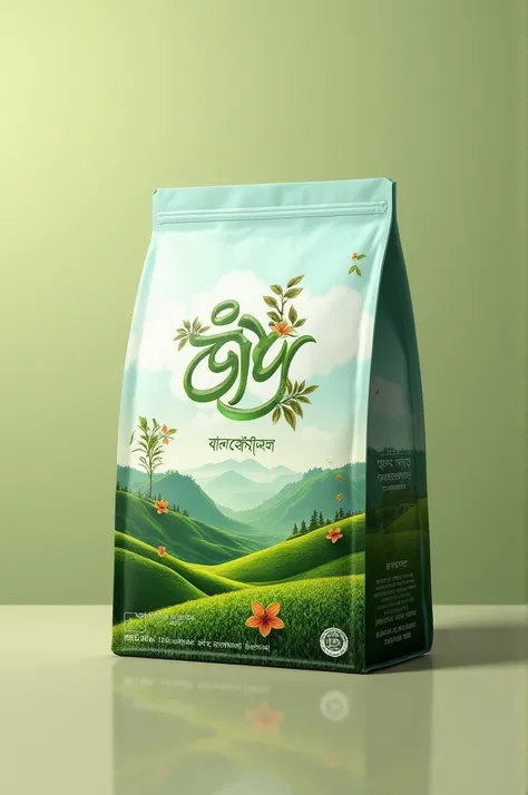 i want to create a tea packet for selling in e Commerce site my business name is পাহাড়িকা মার্ট make sure the name should be in bangla alfabet and picture should be eye catchy and customar centric 