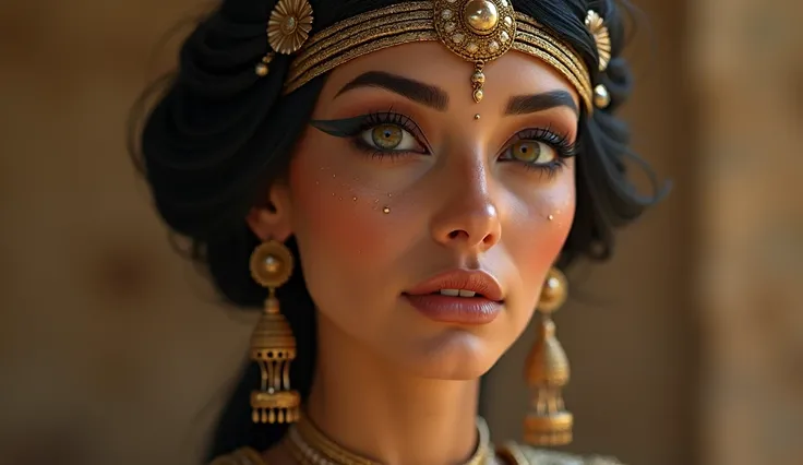  Egyptian woman wearing makeup , Very realistic very real
