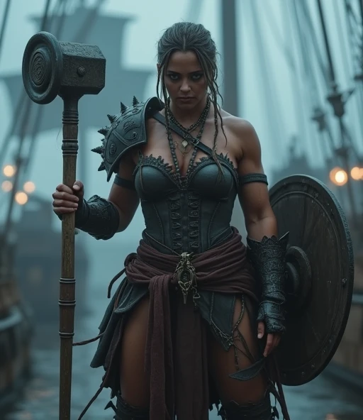 The Hammer Maiden Look: Muscular and fierce, with a fierce, piercing gaze, wearing a thick leather corset and arm guards, with her hair in braids. Weapons: A short-handled warhammer and a spiked shield. Personality: Direct and fearless, known for her inten...