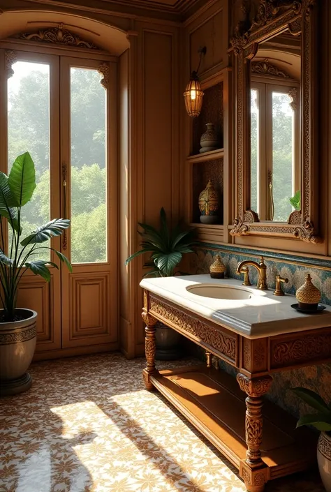 A colonial style washroom with a Sri Lankan touch