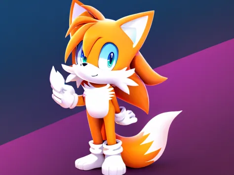 colorful background, beautiful, very high quality, fox boy, tails, thick hair, detailed body, without clothes