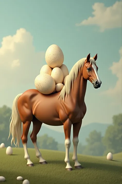 Some eggs on a horse drawing a still life 