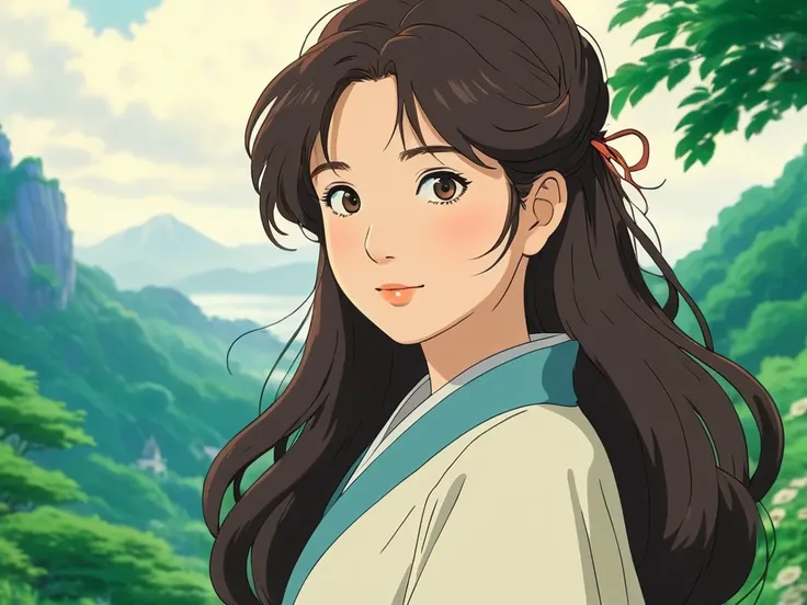 Photo of the most beautiful woman in history, 8k, anime style, Studio Ghibli inspired