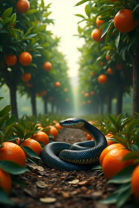 Images of snakes that represent the danger present in orange tree fields in Brazil