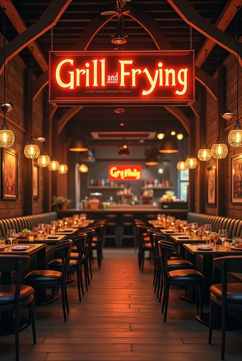  Create an announcement about the opening of a restaurant called Grill and Frying ,containing the time 18 :00-23: 00 and the location Monsignor Rivero 