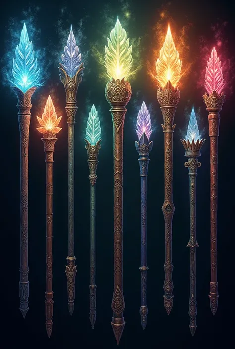  Create 7 different magic wands that are all extraordinary, powerful and mystical  