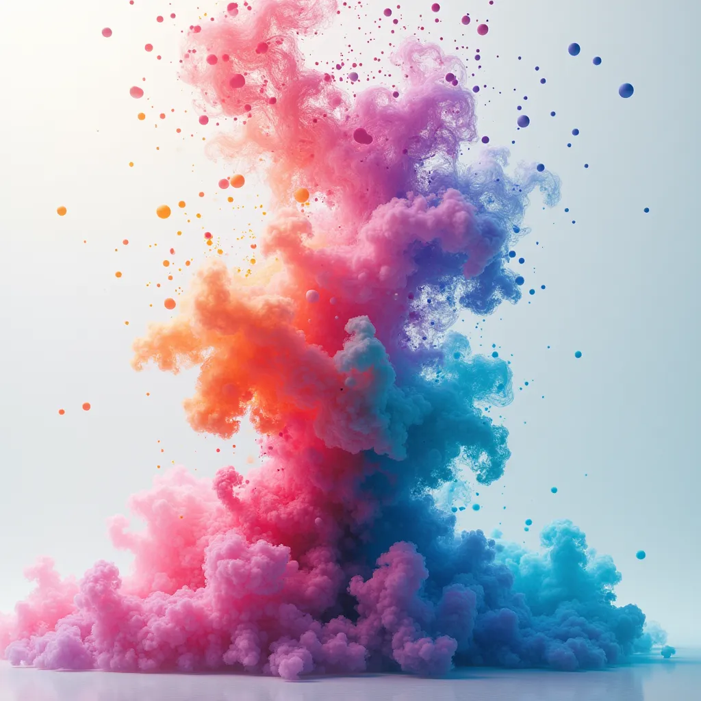  The virtual engine renders colored particle smoke，Form an eye-pleasing masterpiece 