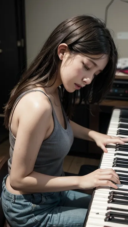  Woman playing keyboard