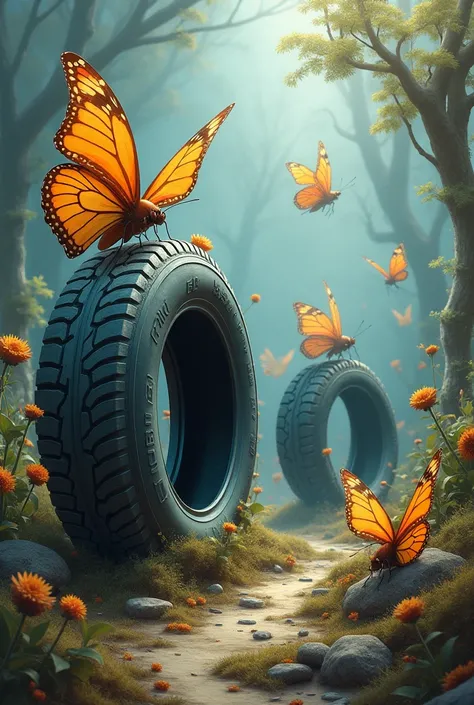 Tires and butterflies
