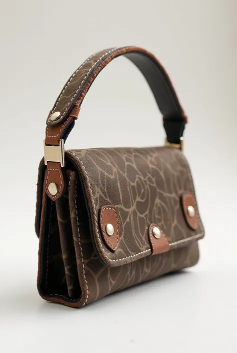 A wallet with a handbag handle made from recycled fabric