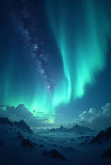 scenario:  A starry sky with a gently flowing aurora borealis, representing the immensity and mystery of the universe .