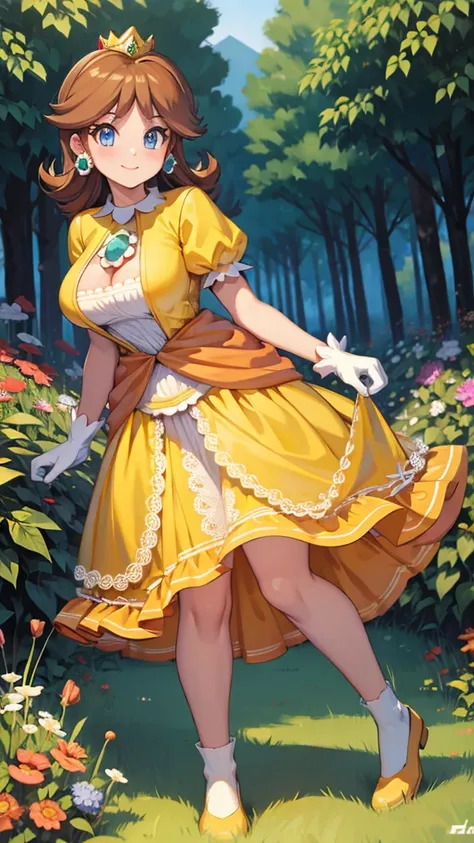 ((masterpiece,best quality,ultra-delicate,perfect face,detailed eyes,16k,high resolution,very beautiful girl)), princess daisy, ...