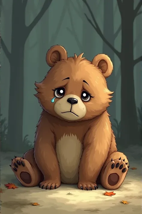 Sad animated bear 
