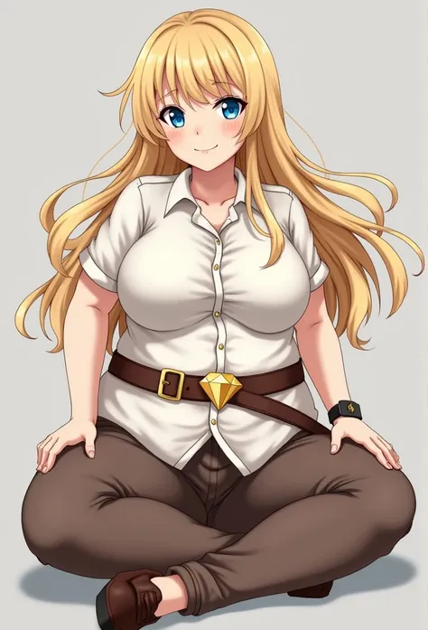 Style Ott, Shingeki no Kyojin,, , Krista Lentz,, 1fille, ceinture, Ceinture, cheveux blonds, yeux bleus, chaussures brunes, Pantalon marron, boucle, ceinture thoracique, collared shirt, diamant (forme), cheveux flottants, On the side, corps entieresbienne,...