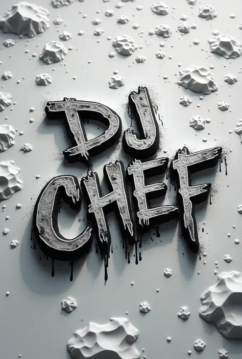 Write the name DJ Chef in the sand on the moon
Do it graffiti style
