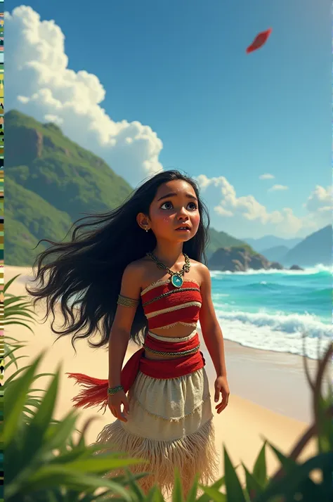 Generate Moana wherever she is crying for Mawi