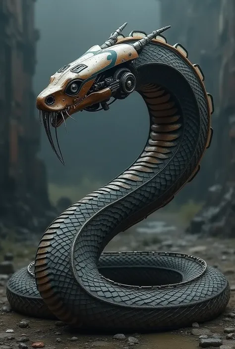 Create the ultra realistic image prompt of
A Ferrari robot transformed into a very ferocious huge snake 